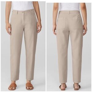 Eileen Fisher Cotton Hemp Tapered Pants 10 Lantern Relaxed Fit Lagenlook Summer